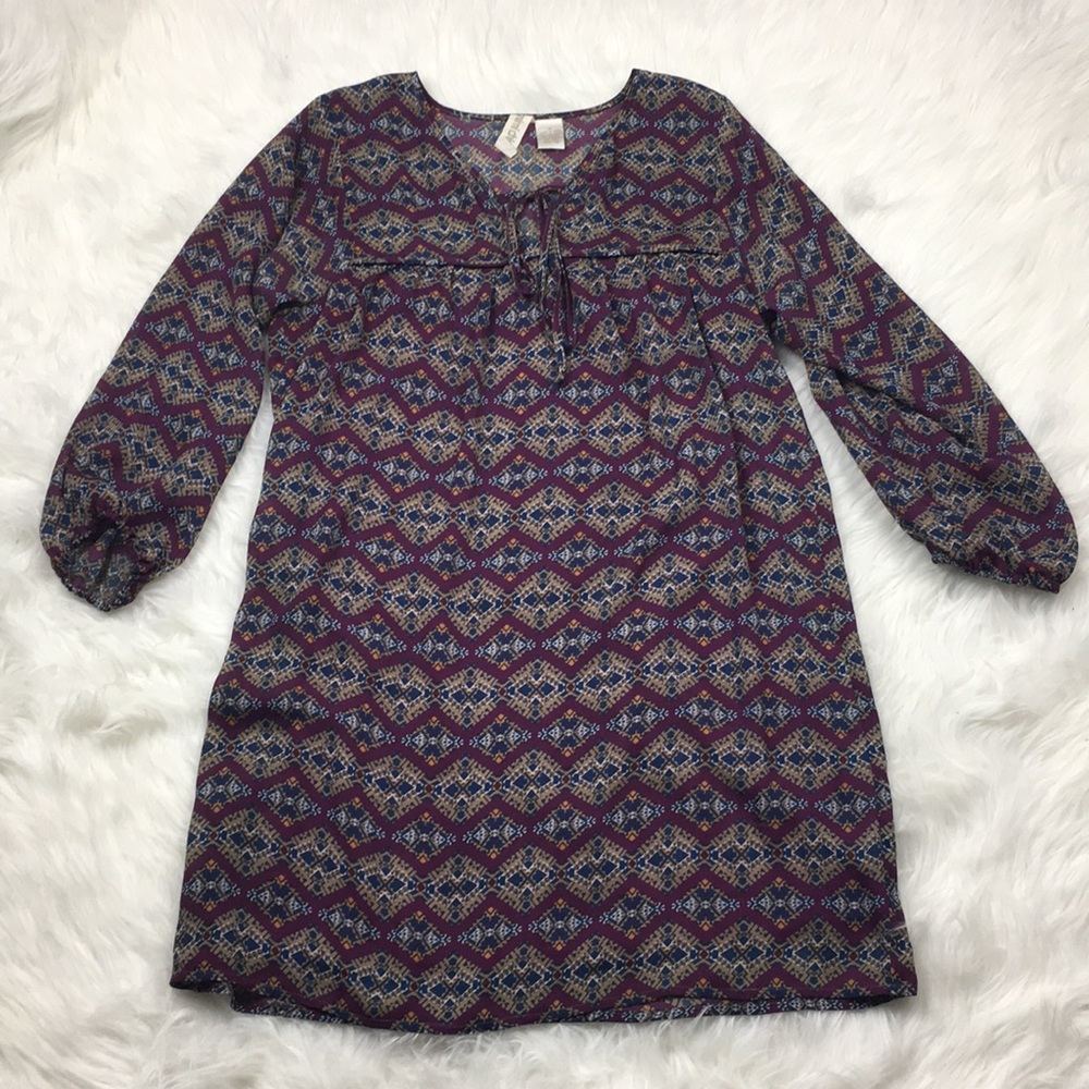 Purple tribal print dress